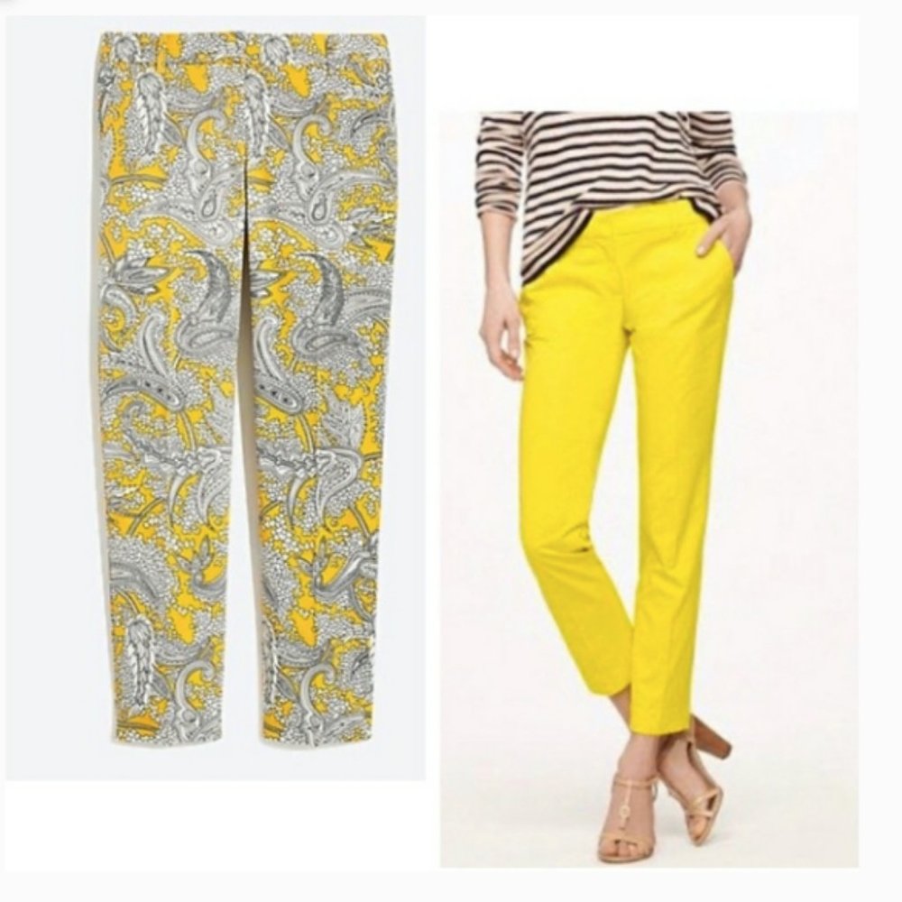 J. Crew‎ Women's Casual Paisley City Fit Skimmer Pants Sz. 6